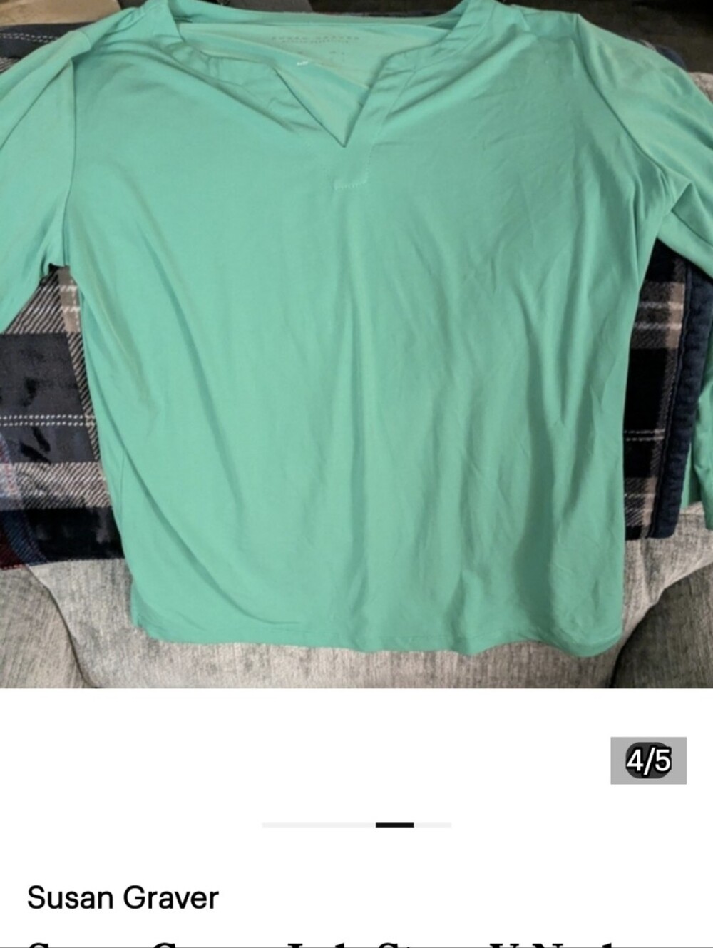 Susan Graver Jade Stone V-Neck Tunic